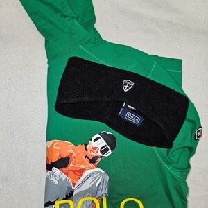 RARE Ralph Lauren Polo Graphic Ski Turtleneck With Fleece Headband